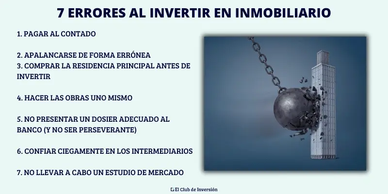 mayores errores al invertir en inmobiliario