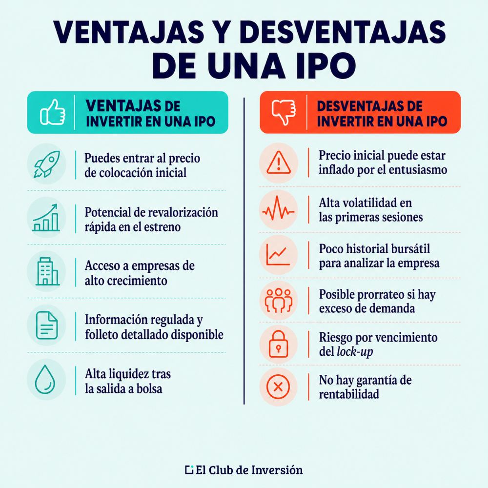 ventajas y desventajas de invertir en una ipo