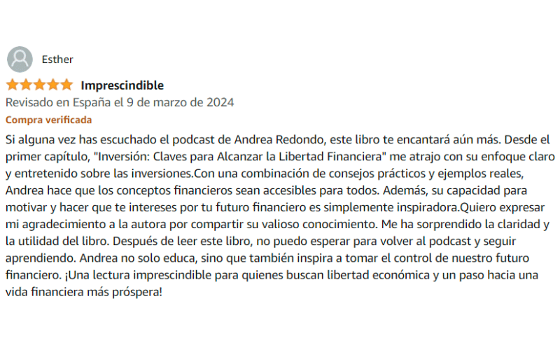 opinion libro inversion andrea redondo el club inverison
