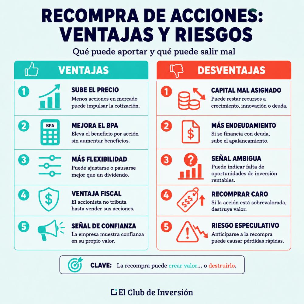 Ventajas desventajas recompra acciones